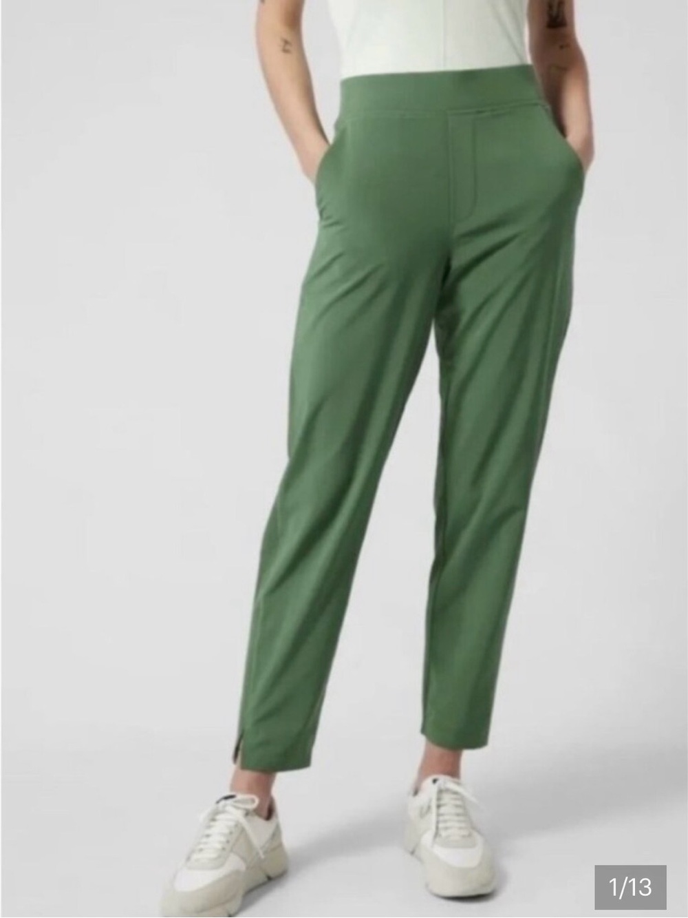 Green Women's Tailored Pull-On Pants SZ 8